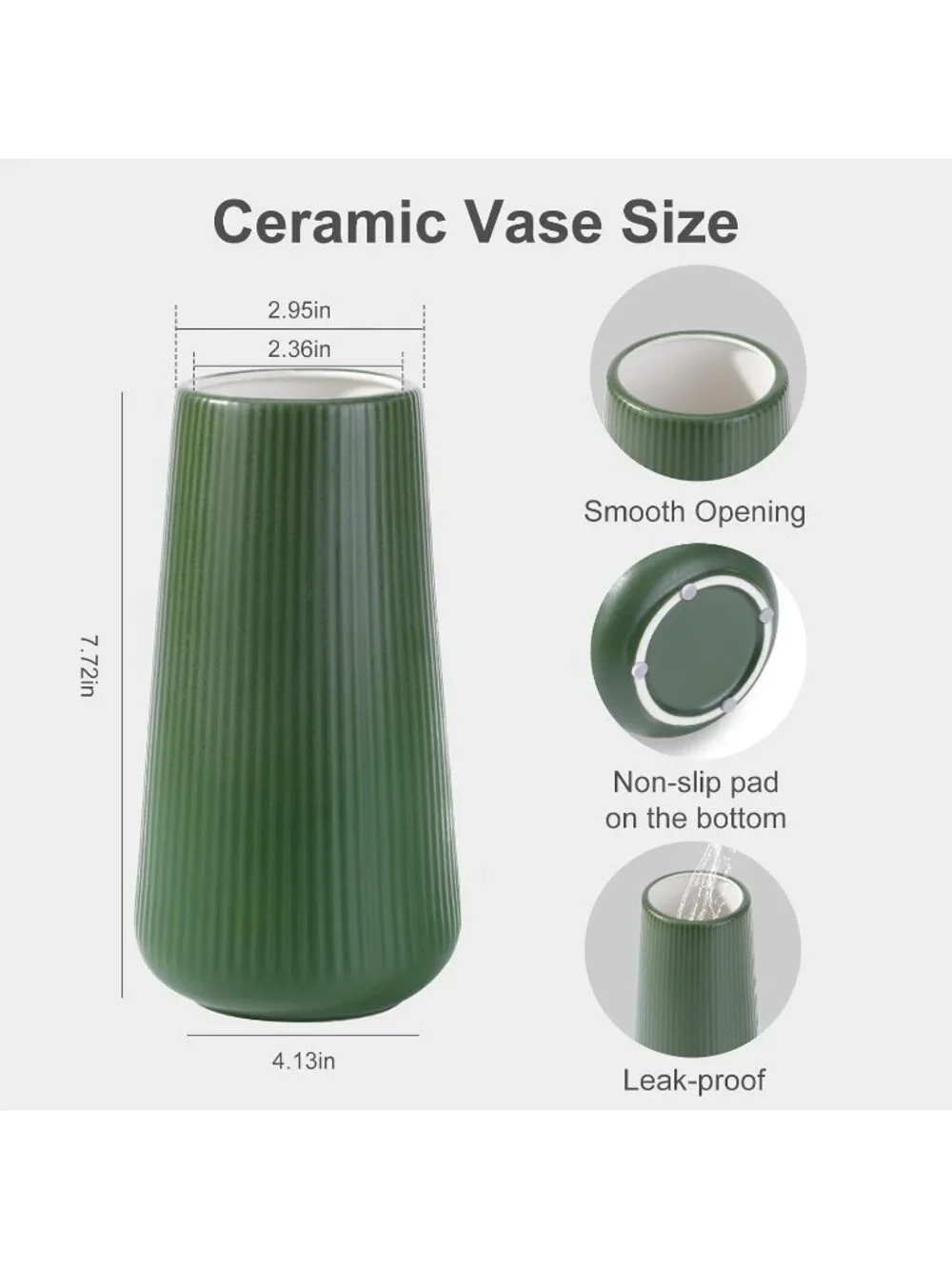 Gradient Green Ceramic Cute Flower Vase For Pampas Grass Living Room Office Deco